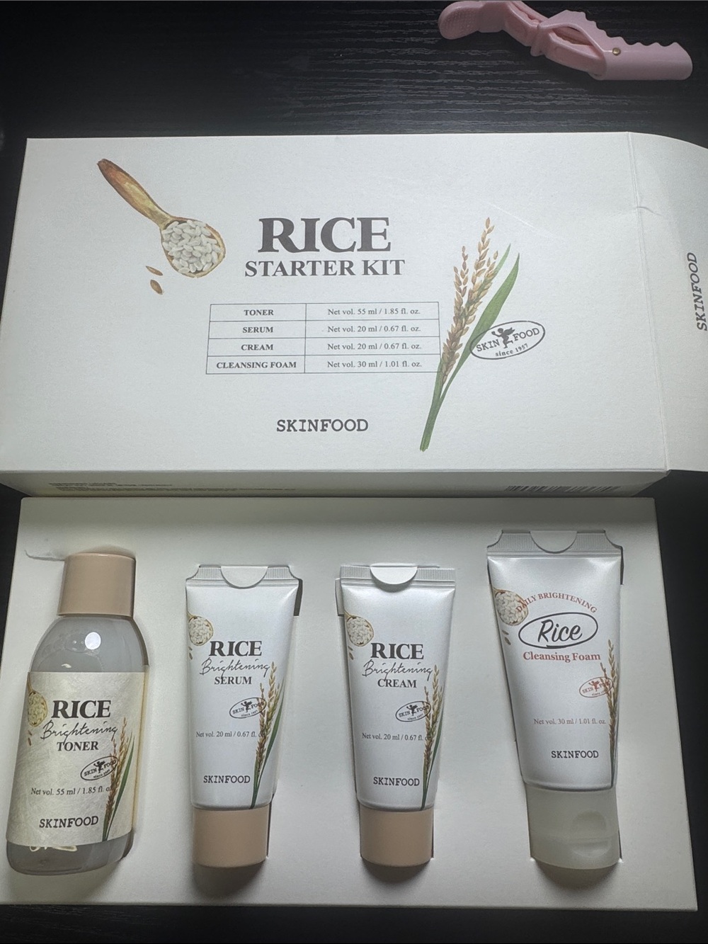 Rice Brightening Starter Kit — White & Cream